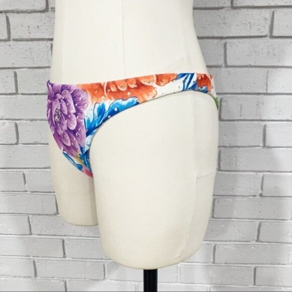 Farm Rio Women’s Rainbow Floral Bikini Bottom - Size Small - Picture 4 of 11